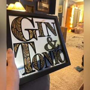 Black and Gold Gin & Tonic Wall Mirror